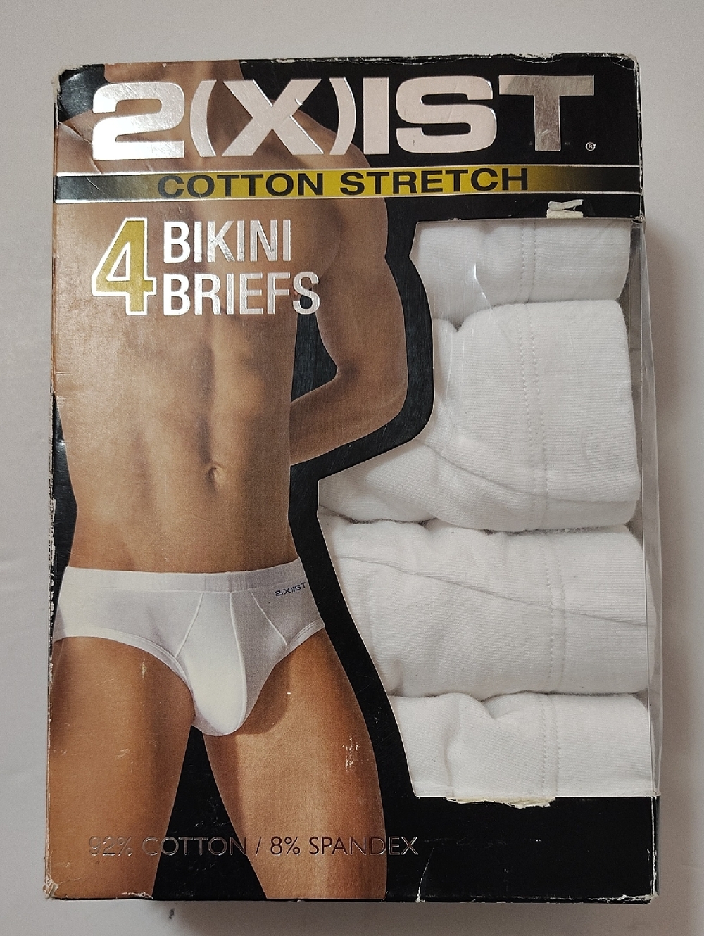 Vintage 2xist White Cotton Stretch Bikini Briefs - Pack of 4 - Size XL